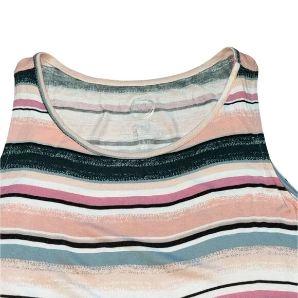 Maurices 24/7 Womens Multicolor Striped Sleeveless Shirt-L-GUC - Picture 2 of 4